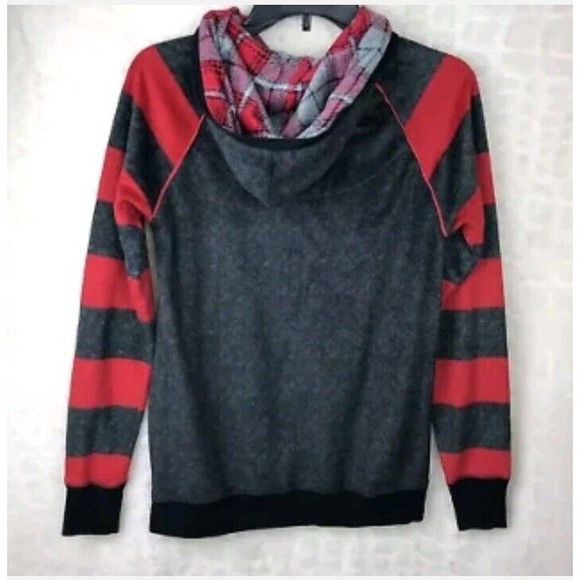 Disney Luxe Collection Sz S Black Red Minnie Mouse Hoodie Pullover Sweater - Picture 4 of 12